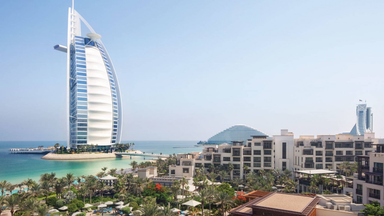 Jumeirah Al Naseem Dubai exterior view with modern architecture and lush gardens
