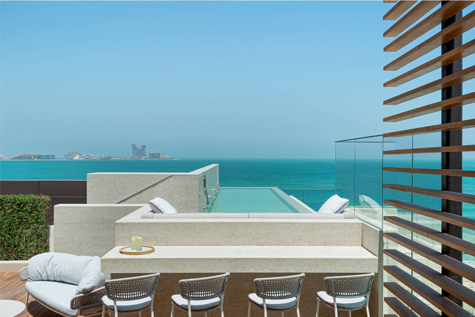 Jumeirah Al Naseem Dubai Ocean Penthouse Suite with private infinity pool and luxury interior design.