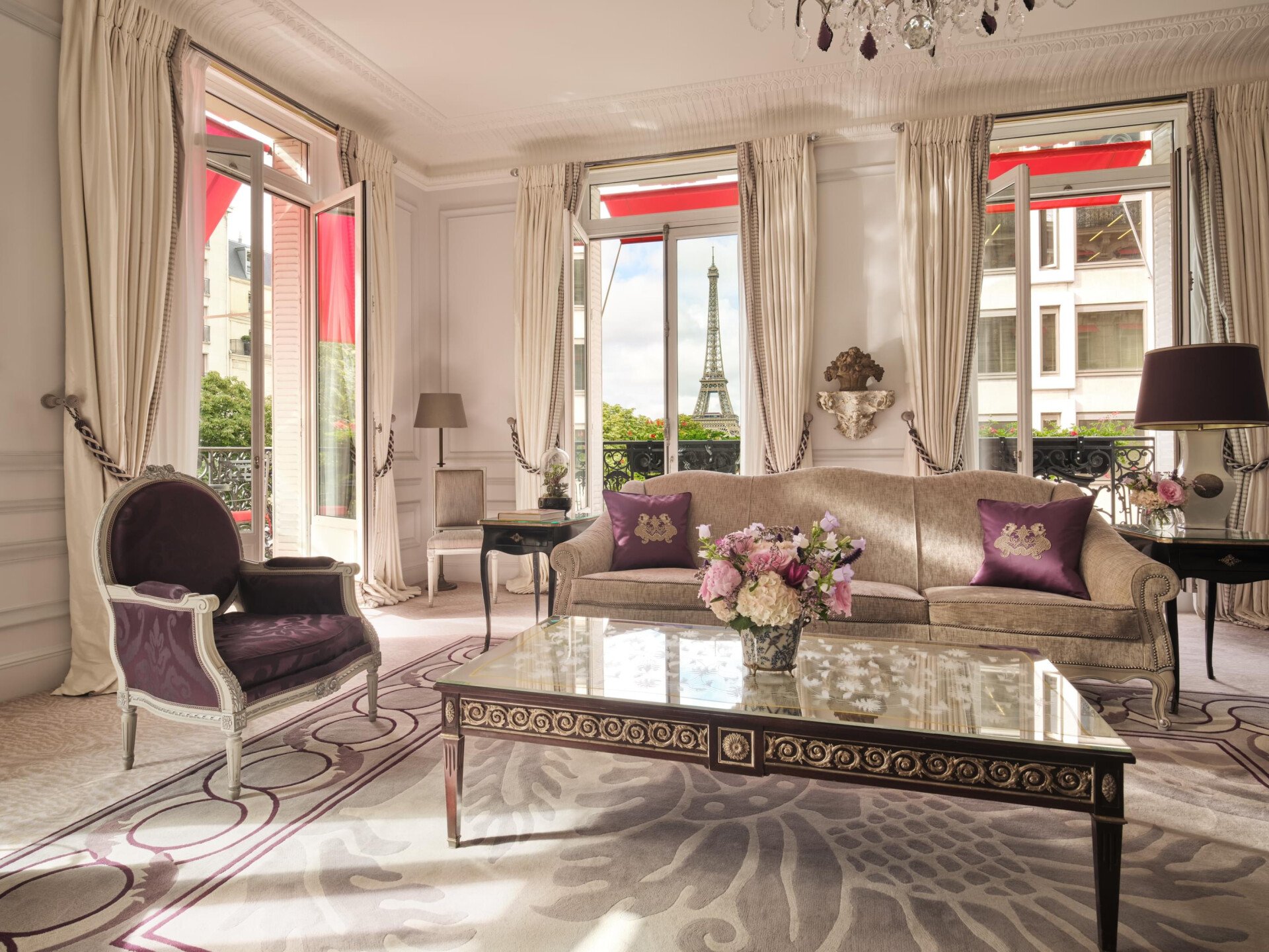 Eiffel Suite with iconic tower views at Plaza Athénée