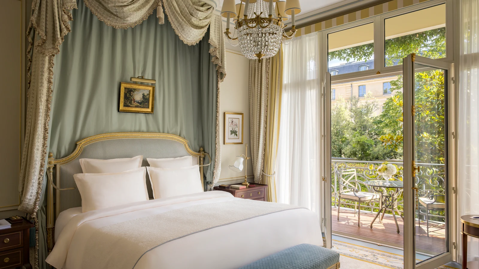 Bed in the Grand Jardin Suite at Ritz Paris