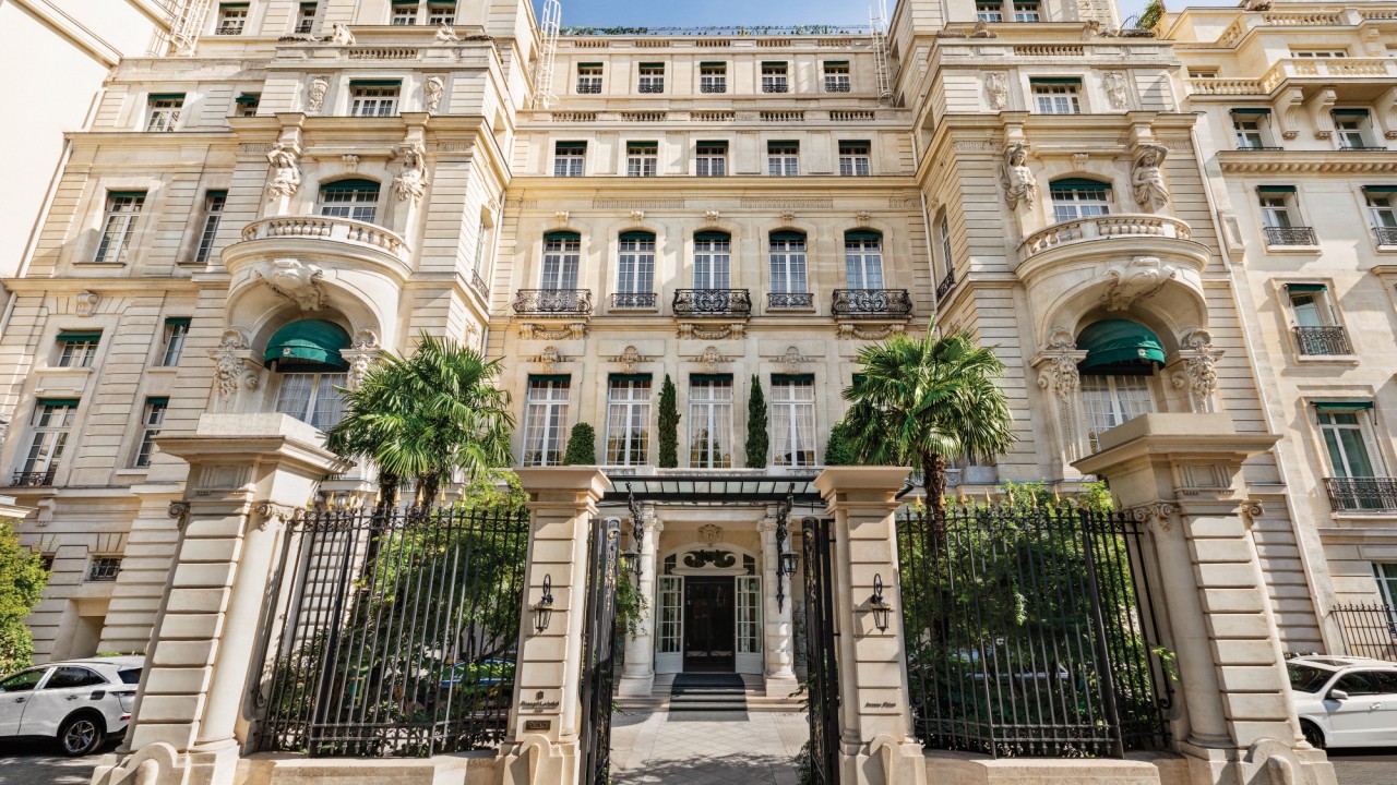 The historic former residence of Prince Roland Bonaparte, now the Shangri-La Paris, a designated Historical Monument.