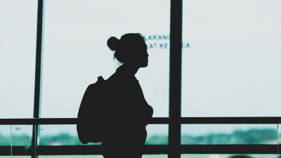 Traveler at Airport Terminal