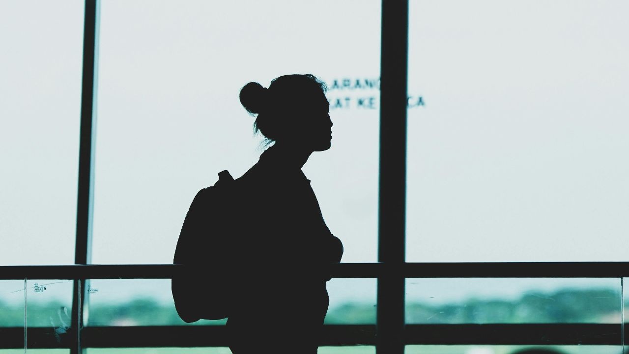 Traveler at Airport Terminal