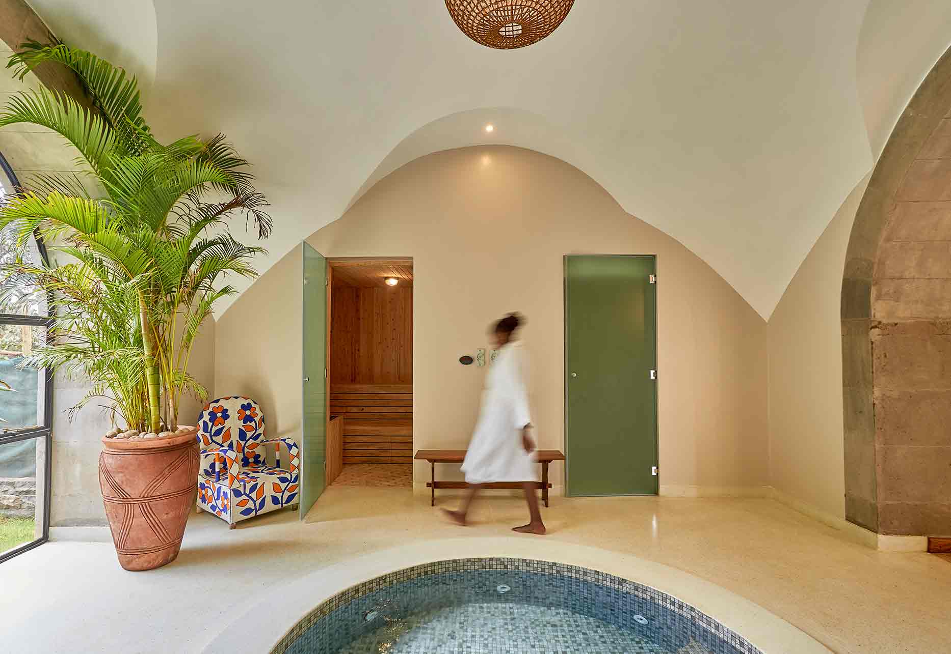 A serene spa treatment room at The Retreat wellness center, offering massages and beauty therapies for Giraffe Manor guests.