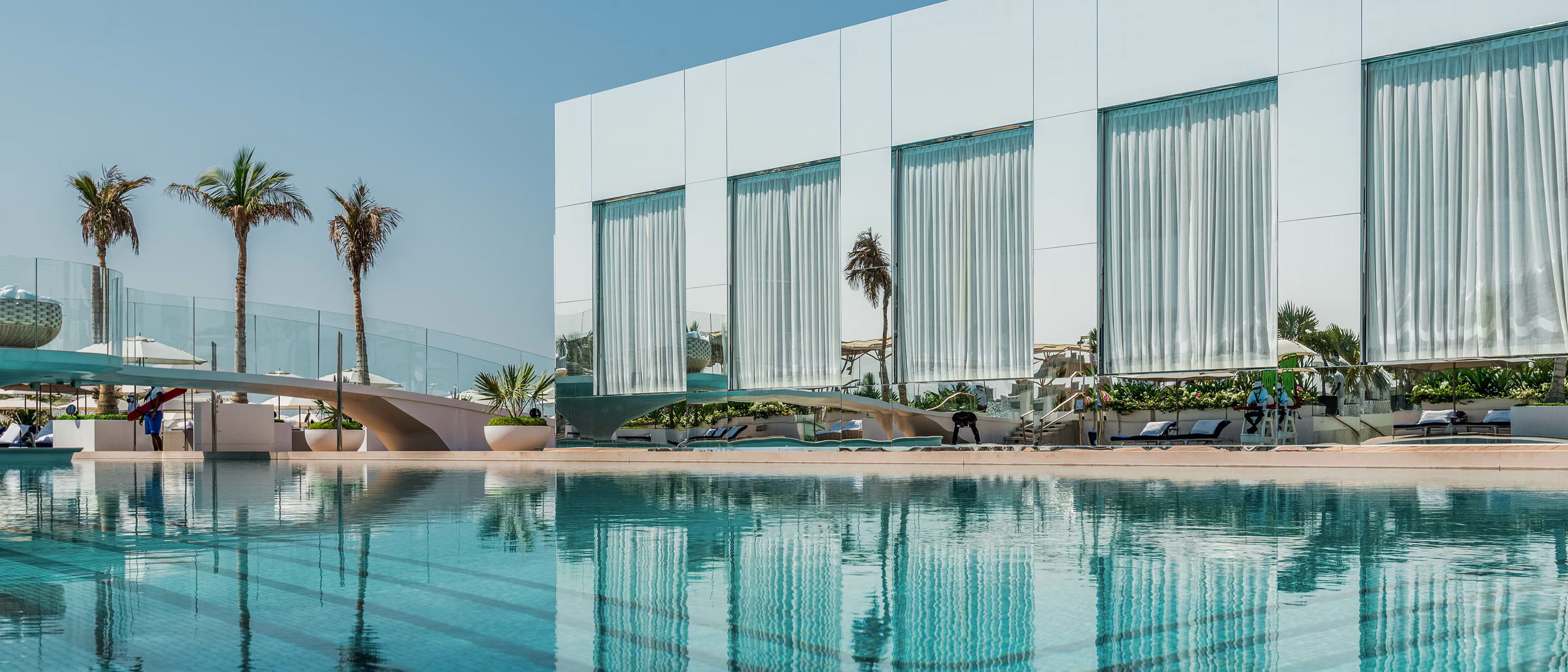 The luxurious lounge area and Mediterranean vibe at SAL beach club, Jumeirah Burj Al Arab.