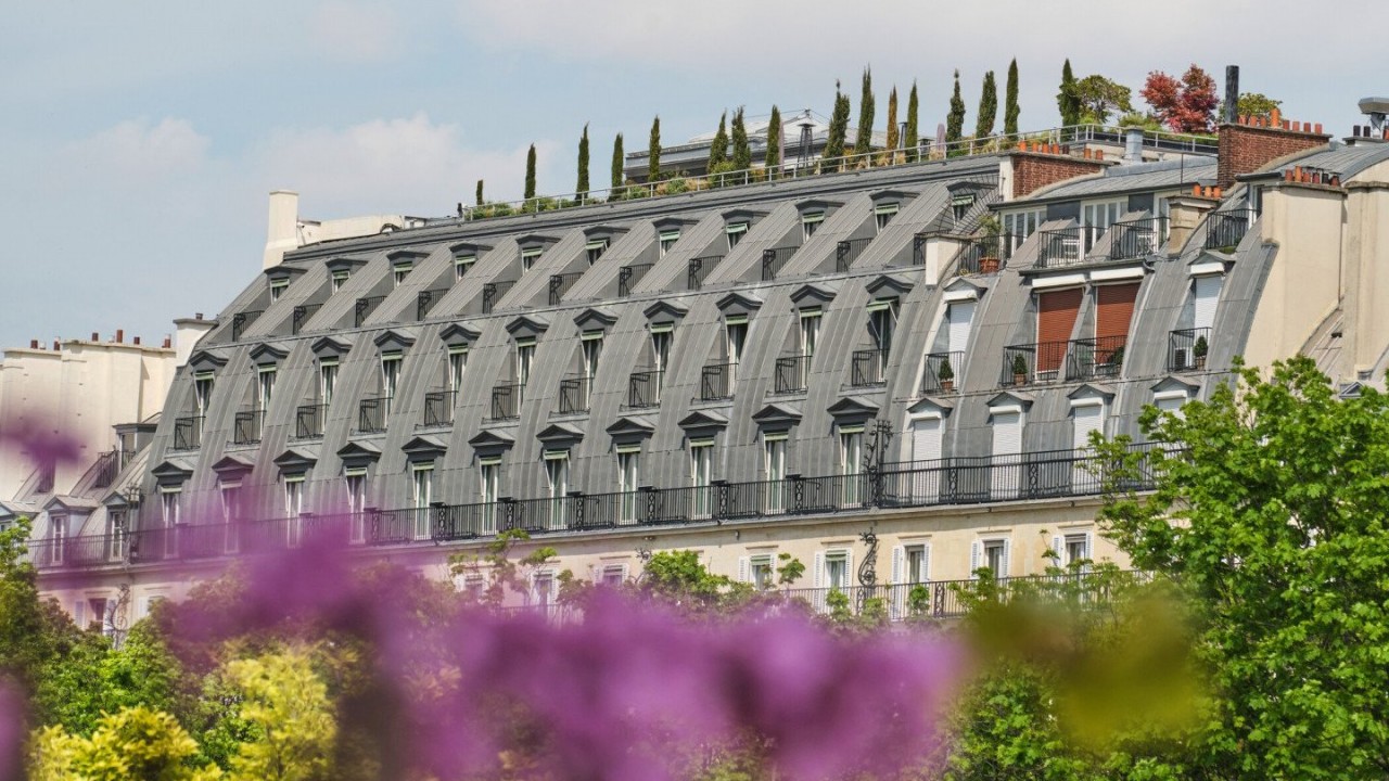 Le Meurice hotel exterior on Rue de Rivoli facing the Tuileries Garden in Paris.