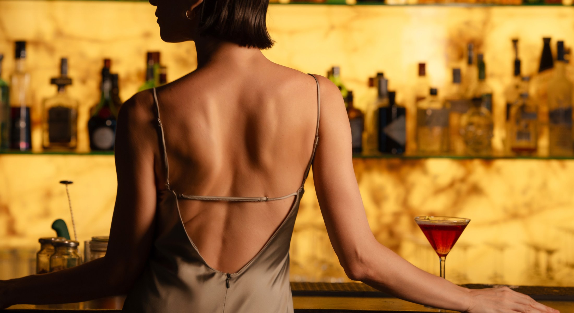 The sophisticated dining room of Porterhouse Bar & Grill, known for its premium steaks and seafood.