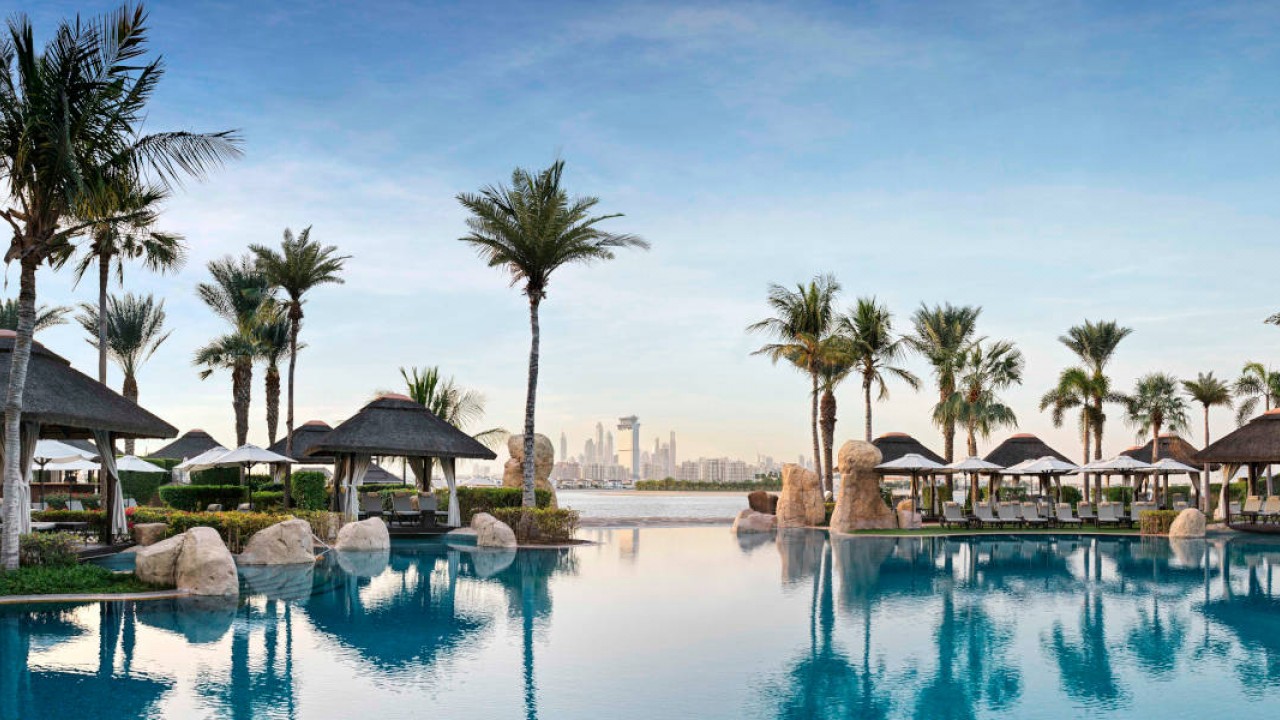 A private swimming pool and lush garden in one of the resort's exclusive villas.