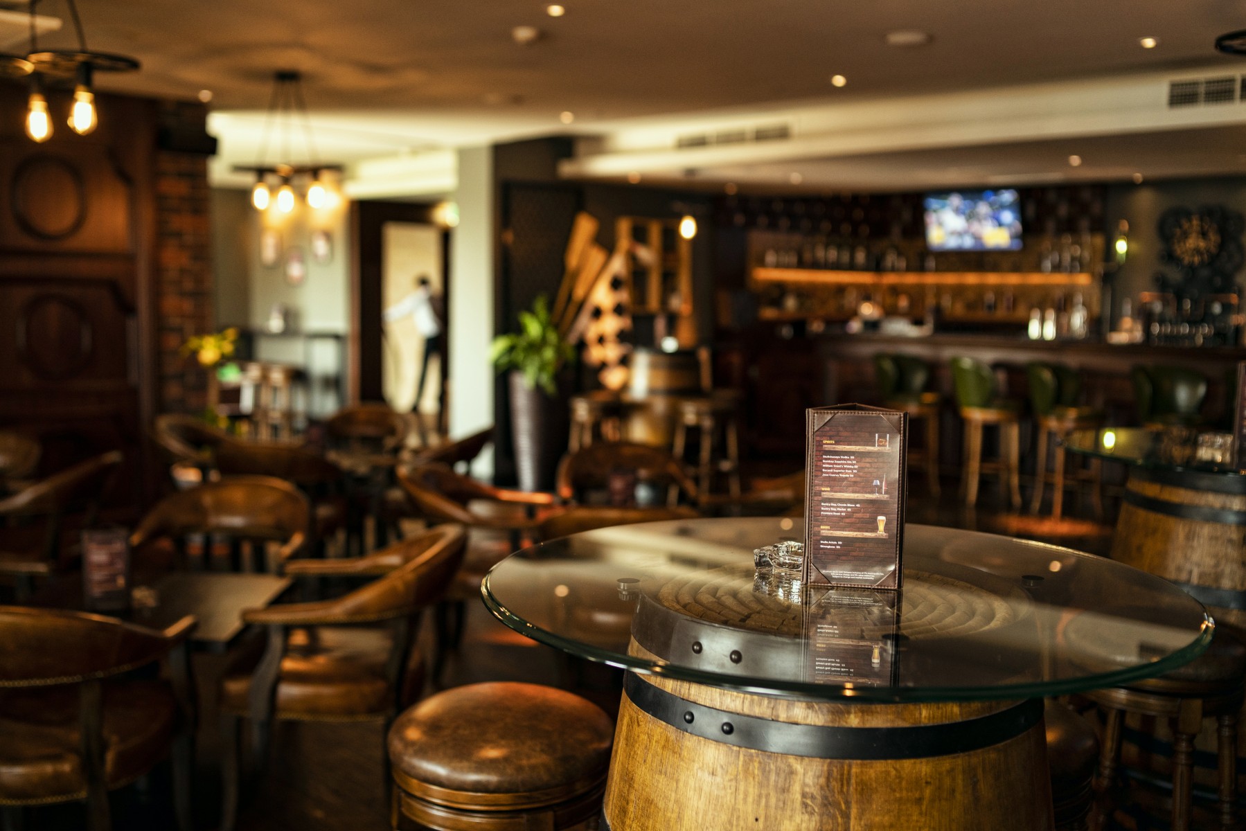 The interior of Replay, the resort's sports bar with billiards and large screens.