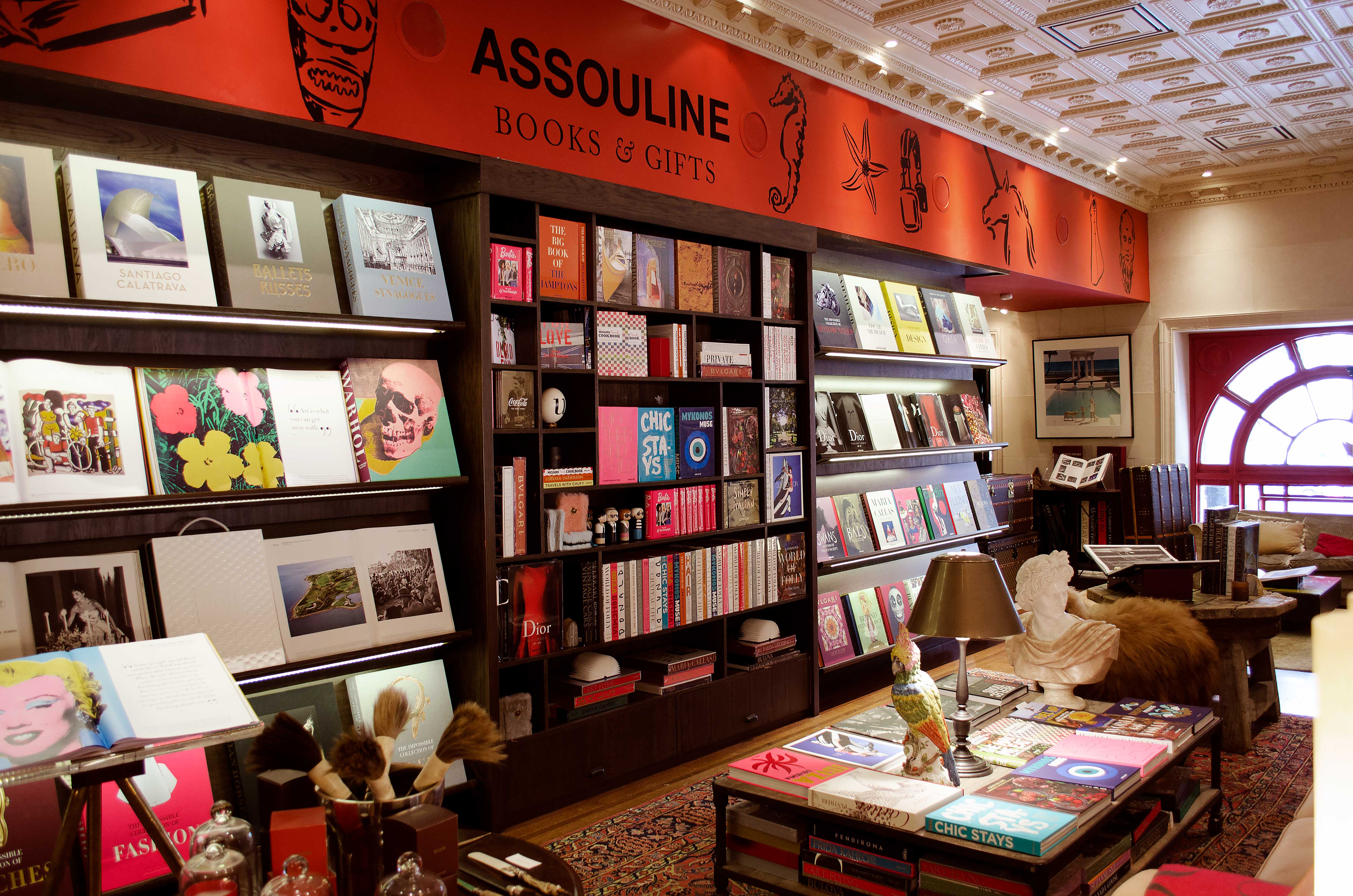 Assouline Books boutique at The Plaza Hotel, featuring luxury books and cultural gifts.
