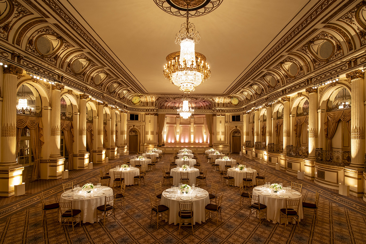 The Grand Ballroom at The Plaza Hotel, a historic venue for weddings and galas in New York City.