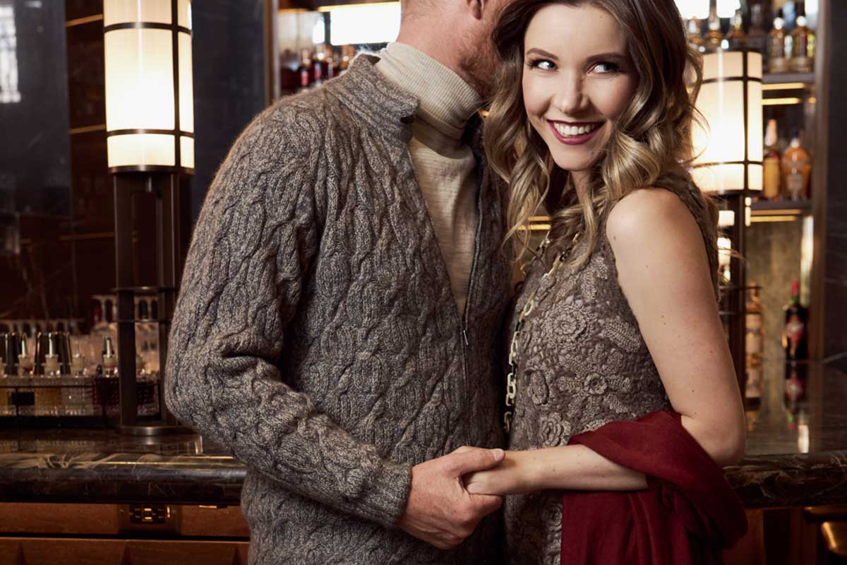 Qiviuk boutique at The Plaza Hotel, showcasing luxury knitwear made from precious natural fibers.