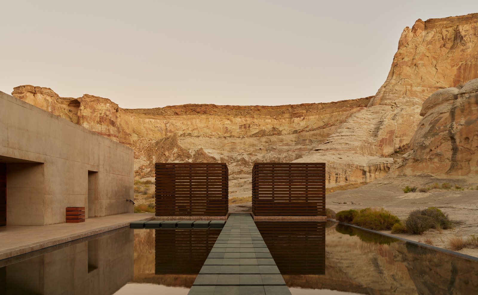 The cold plunge pool in the Aman Spa's Water Pavilion, used for contrast therapy.