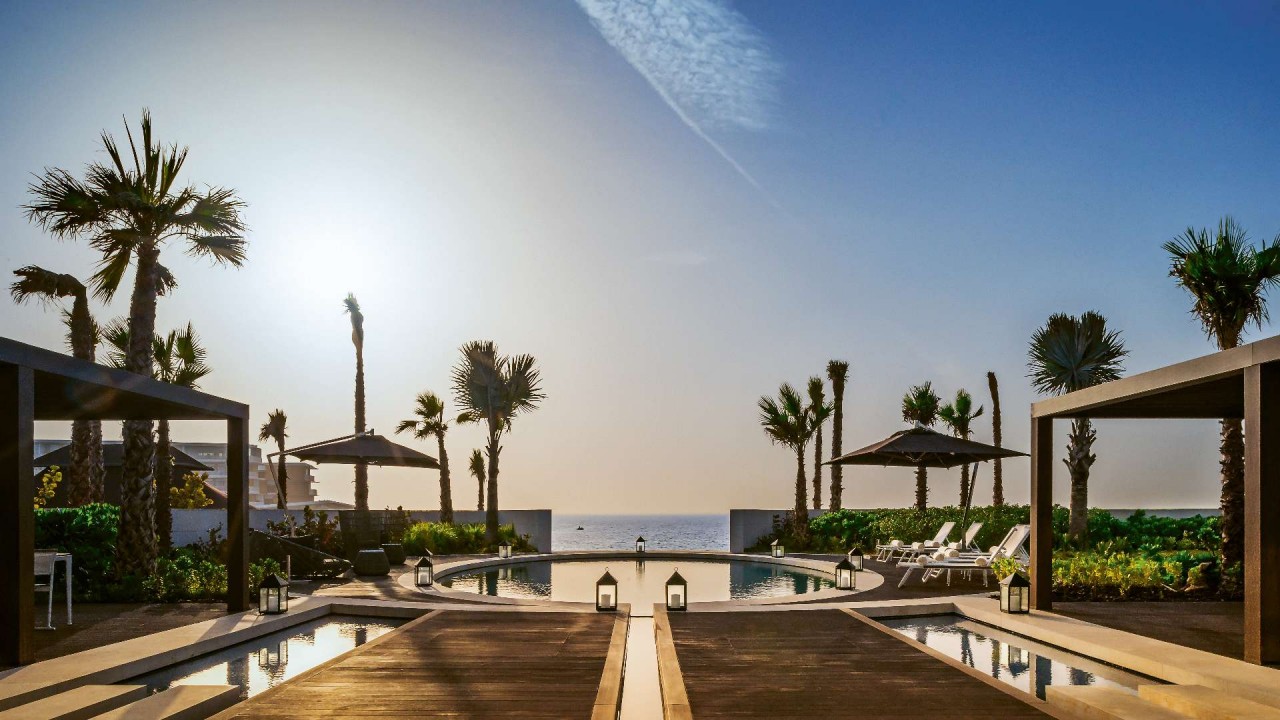 The pool and terrace area of The Bvlgari Villa, the largest accommodation at the resort.