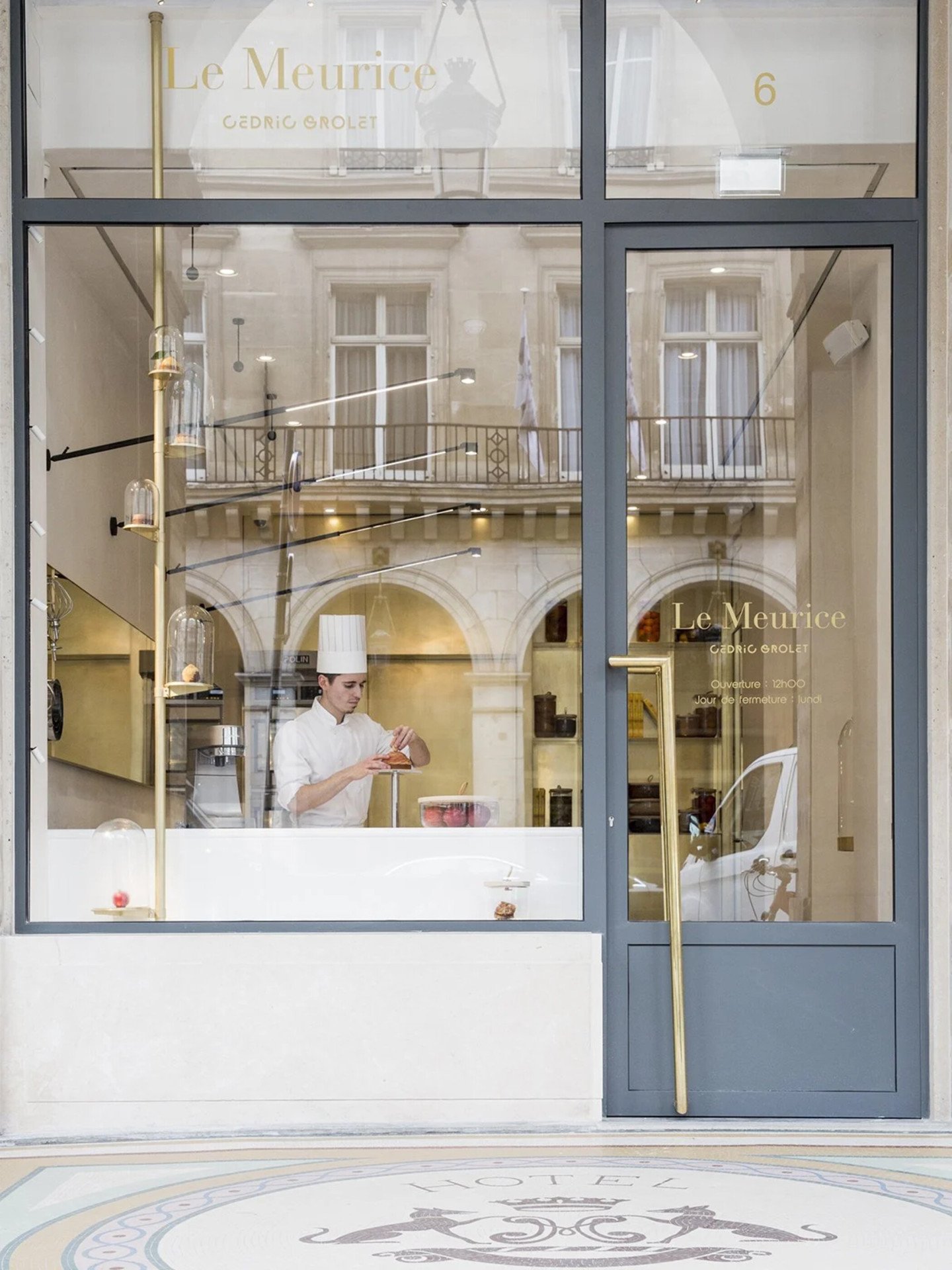 The storefront of Cedric Grolet's dedicated pastry boutique near Le Meurice.