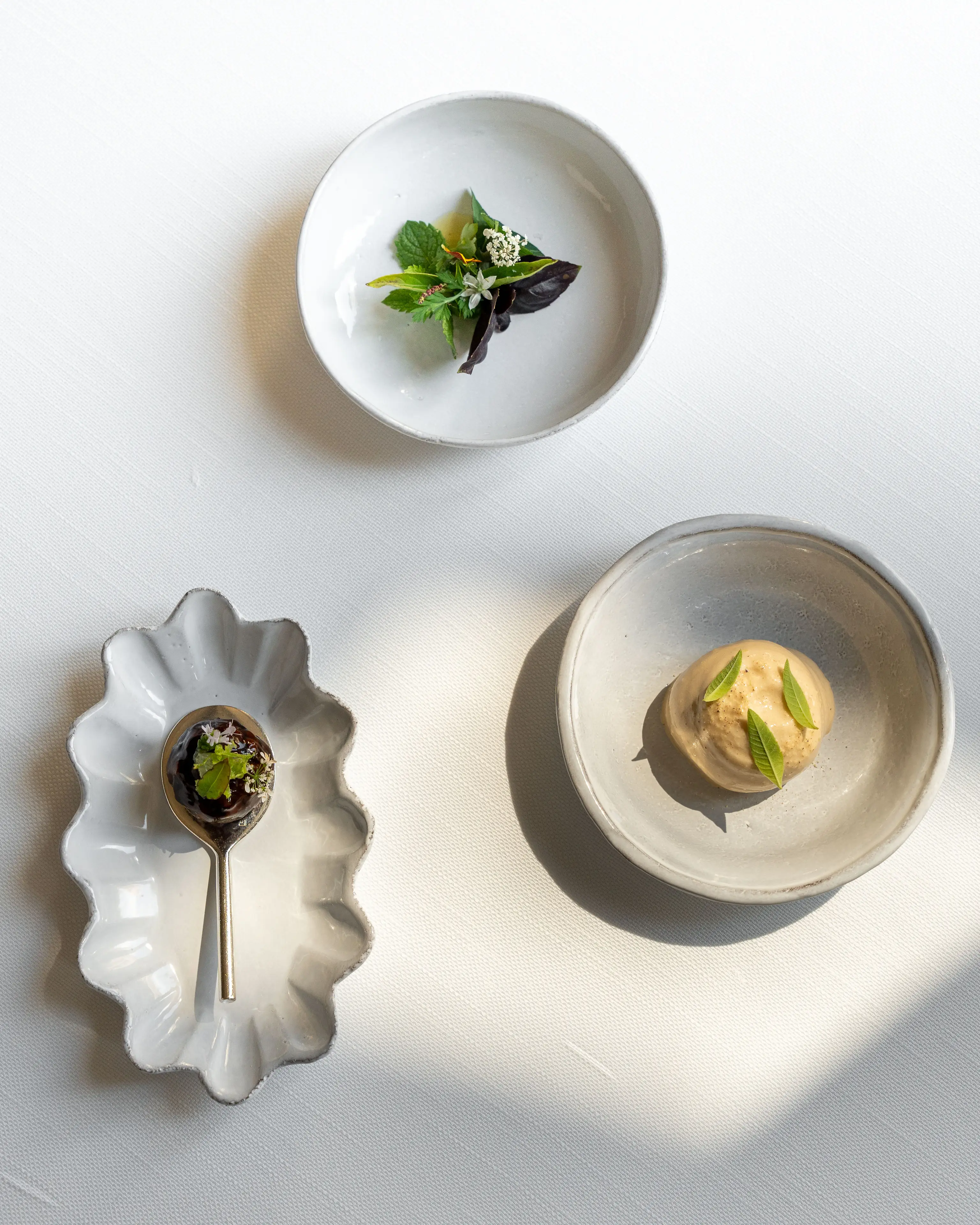 A beautifully presented gourmet dish by Chef Eugénie Béziat at Espadon.