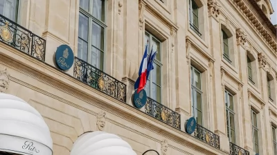 The iconic facade of the Ritz Paris on the prestigious Place Vendôme.